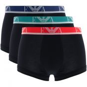 Emporio Armani Underwear 3 Pack Boxer Trunks Navy
